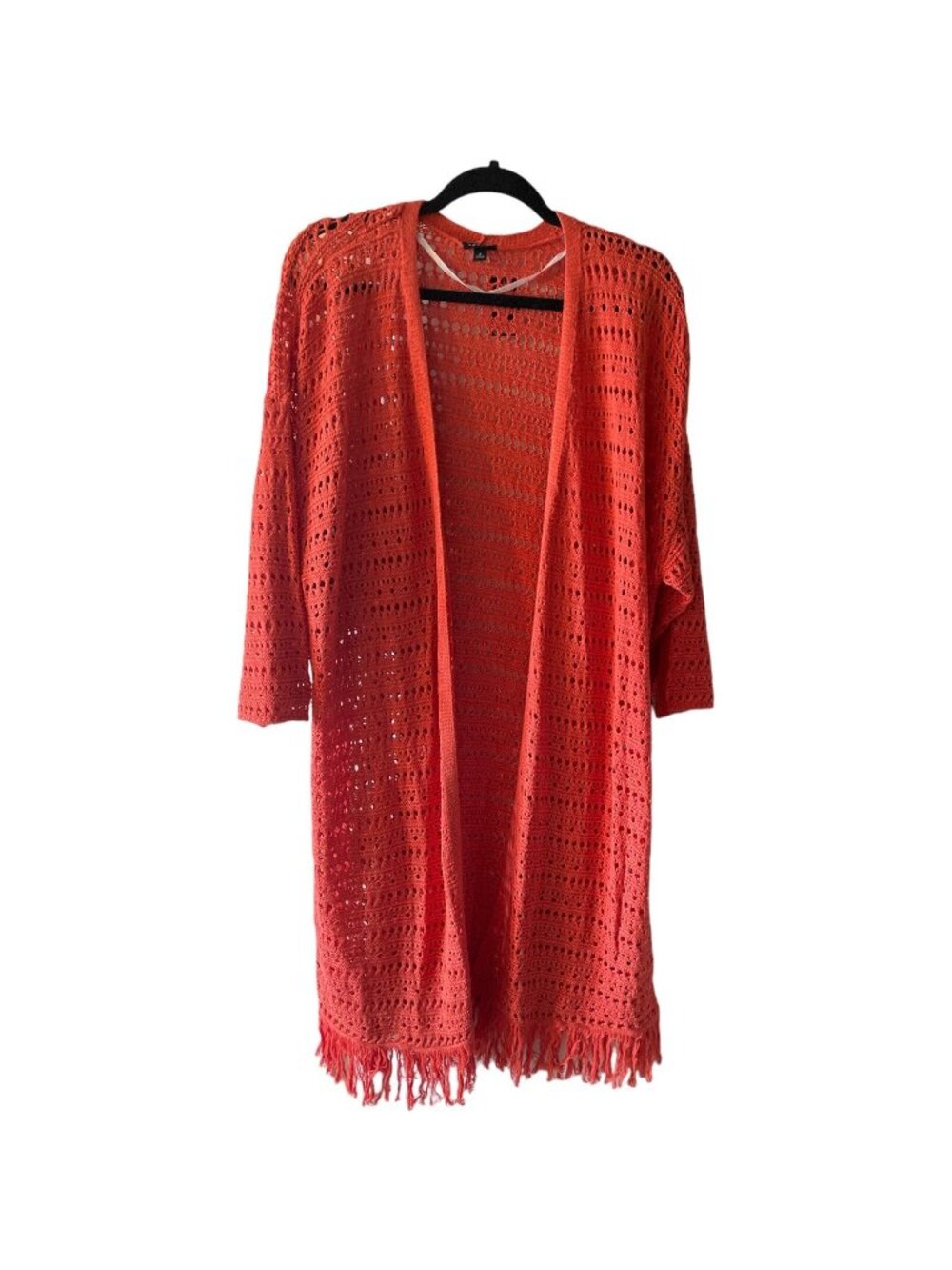 Torrid Women Pointelle Stitched Open Knit Cardigan Coral Size 3X